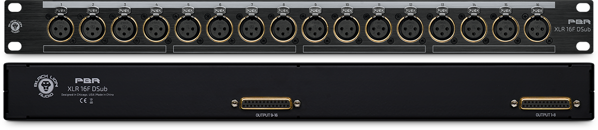 Geräteansicht PBR XLR 16F SUB Vorder- und Rückseite