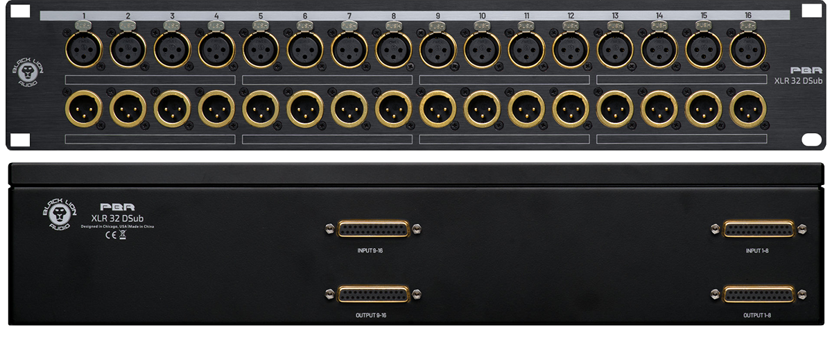 Geräteansicht PBR XLR 32 DSUB Vorder- und Rückseite